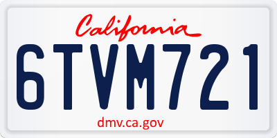 CA license plate 6TVM721