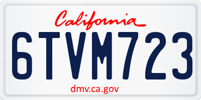 CA license plate 6TVM723