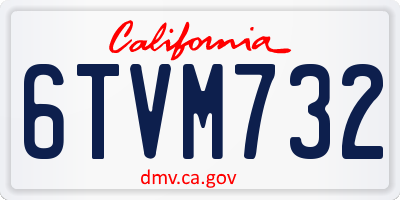 CA license plate 6TVM732
