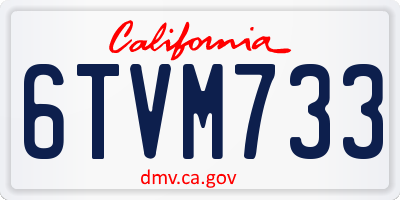 CA license plate 6TVM733