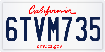 CA license plate 6TVM735
