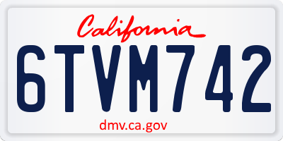 CA license plate 6TVM742