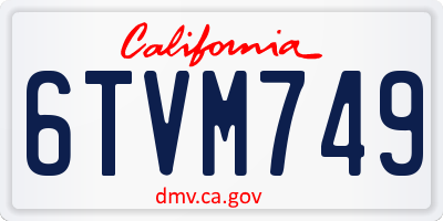 CA license plate 6TVM749