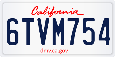 CA license plate 6TVM754