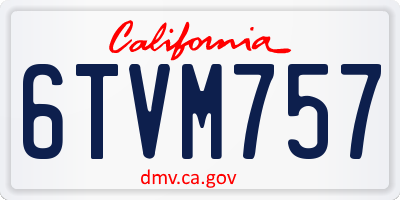CA license plate 6TVM757