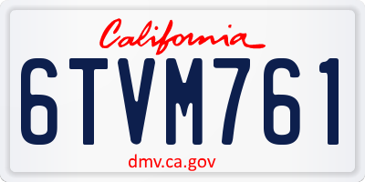 CA license plate 6TVM761