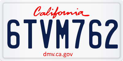 CA license plate 6TVM762