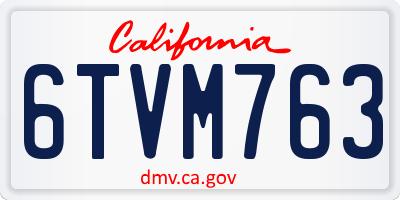 CA license plate 6TVM763