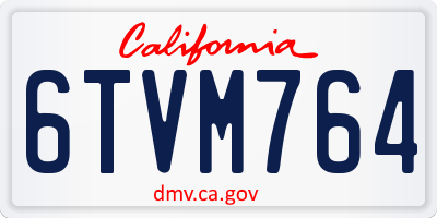 CA license plate 6TVM764