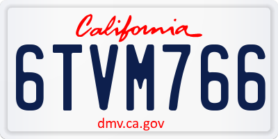 CA license plate 6TVM766