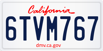 CA license plate 6TVM767