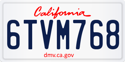 CA license plate 6TVM768