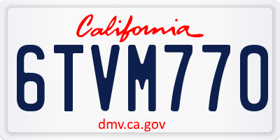 CA license plate 6TVM770