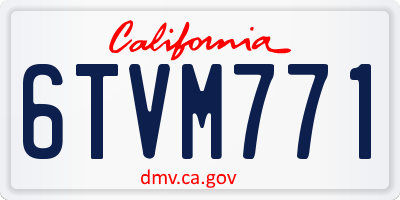 CA license plate 6TVM771
