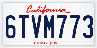 CA license plate 6TVM773