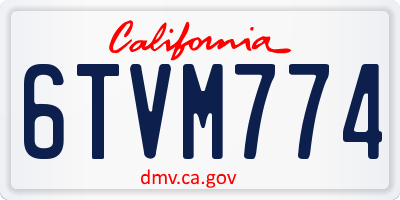 CA license plate 6TVM774