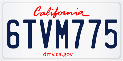 CA license plate 6TVM775