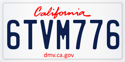 CA license plate 6TVM776
