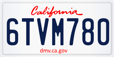 CA license plate 6TVM780