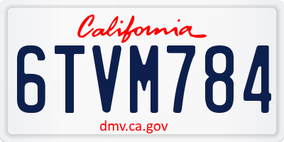 CA license plate 6TVM784