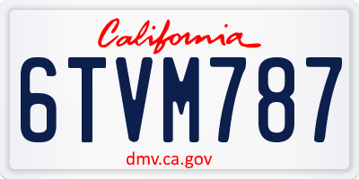 CA license plate 6TVM787