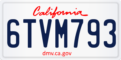 CA license plate 6TVM793