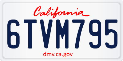 CA license plate 6TVM795