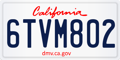 CA license plate 6TVM802