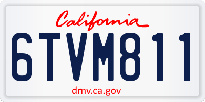 CA license plate 6TVM811