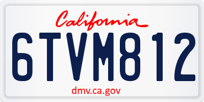 CA license plate 6TVM812