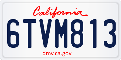 CA license plate 6TVM813