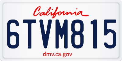 CA license plate 6TVM815