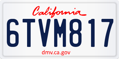 CA license plate 6TVM817