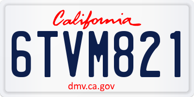 CA license plate 6TVM821