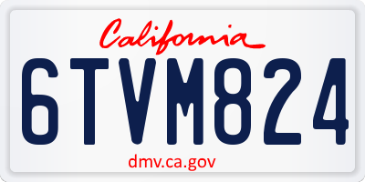CA license plate 6TVM824