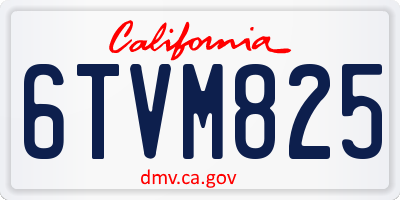 CA license plate 6TVM825