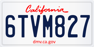 CA license plate 6TVM827
