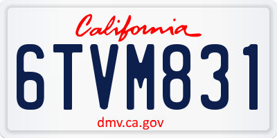 CA license plate 6TVM831