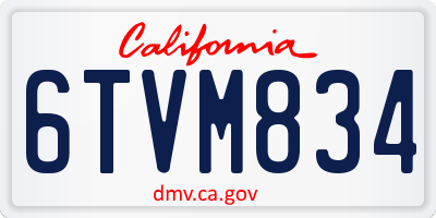 CA license plate 6TVM834