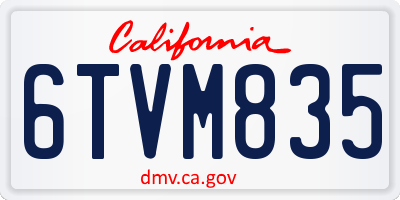 CA license plate 6TVM835