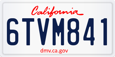 CA license plate 6TVM841