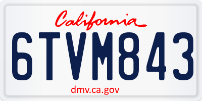 CA license plate 6TVM843