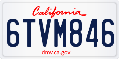 CA license plate 6TVM846