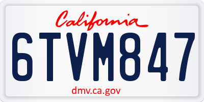 CA license plate 6TVM847
