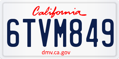 CA license plate 6TVM849