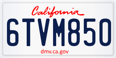 CA license plate 6TVM850