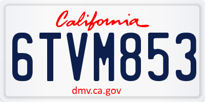 CA license plate 6TVM853