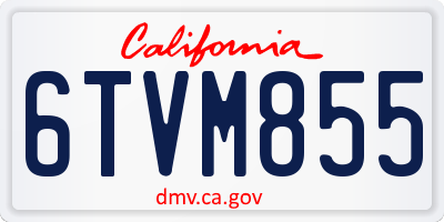 CA license plate 6TVM855