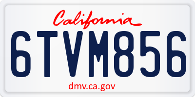CA license plate 6TVM856