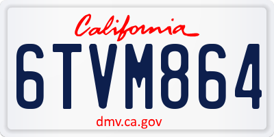 CA license plate 6TVM864